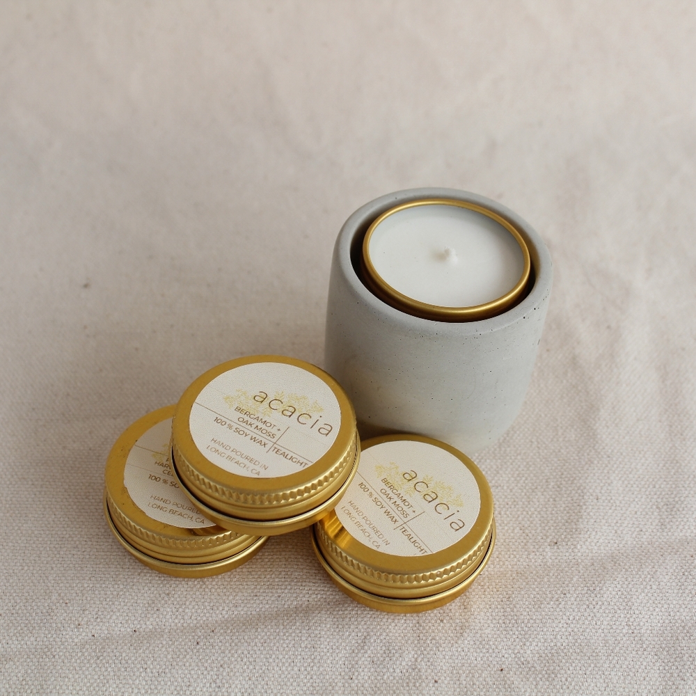 Acacia Tealight Candle Set
